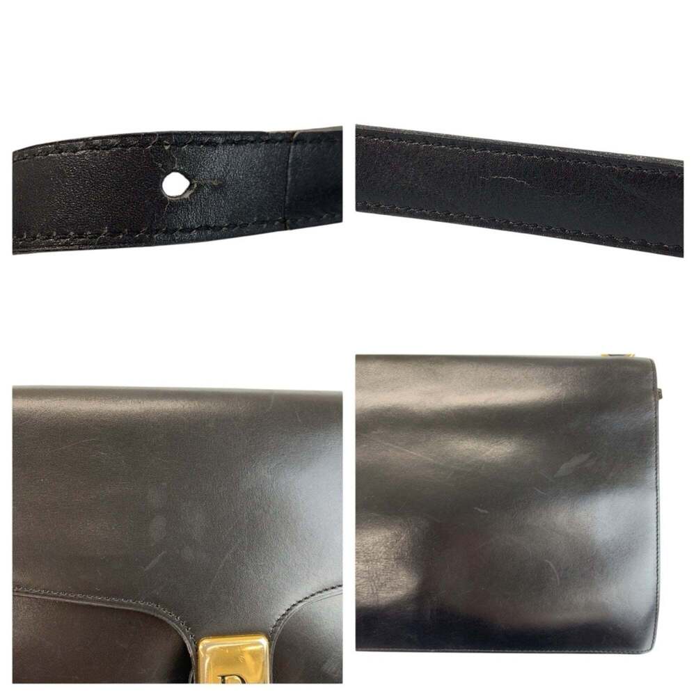 CHRISTIAN DIOR Vintage Black Leather Shoulder Bag - Picture 6 of 10